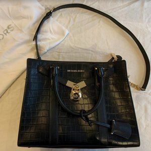 Michael Kors Nouveau Hamilton Black Crocodile Handbag